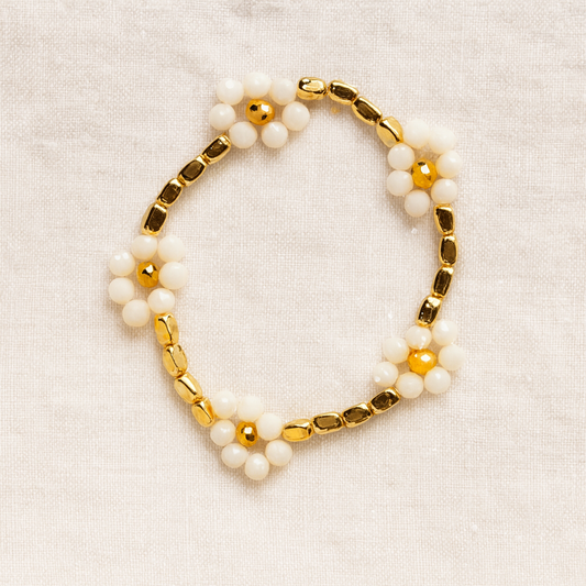 Golden Daisy Beaded Bracelet