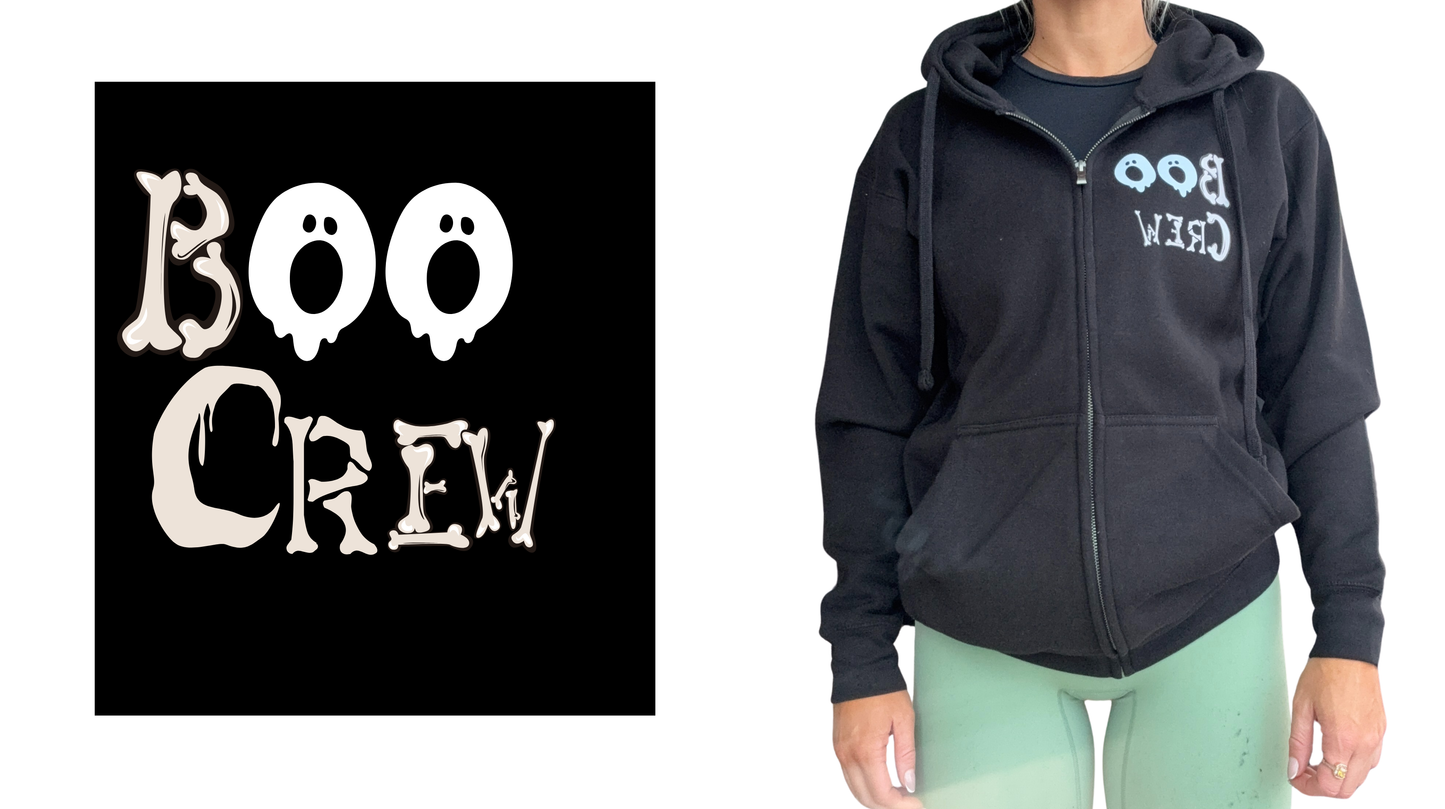 Emergency Department Boo Crew Zip Up Hoodie | Halloween Ghost Nurse Hoodie | ED Nurse Sweatshirt | Cozy ER Crew Gift